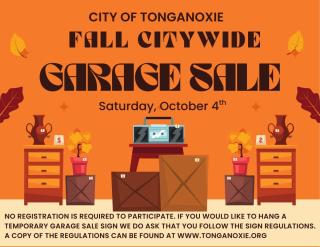 City of Tonganoxie Fall Citywide Garage Sale Saturday October 4th, 2025